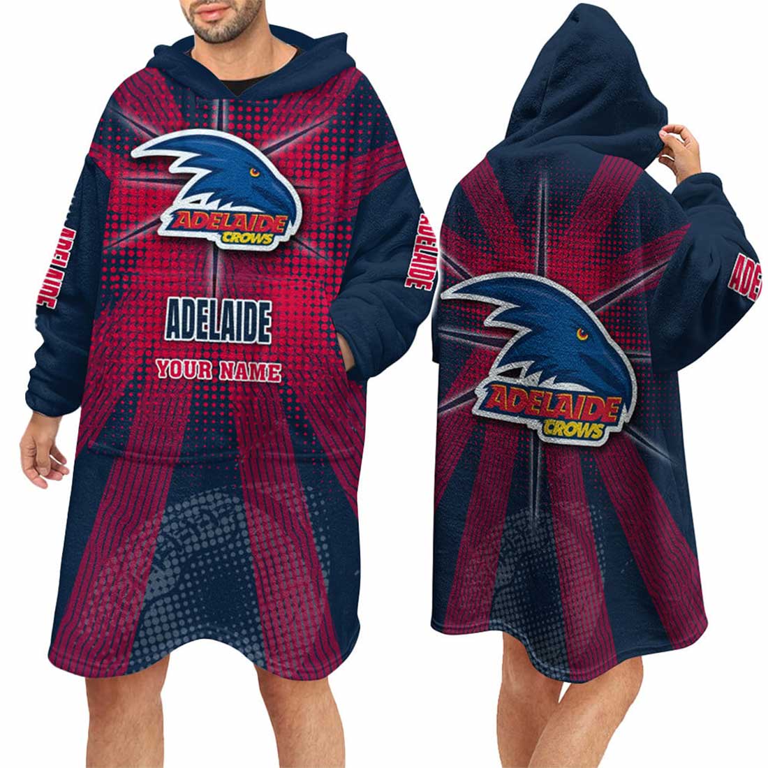 Adelaide Crows Custom Name Special Edition Fleece Oodie