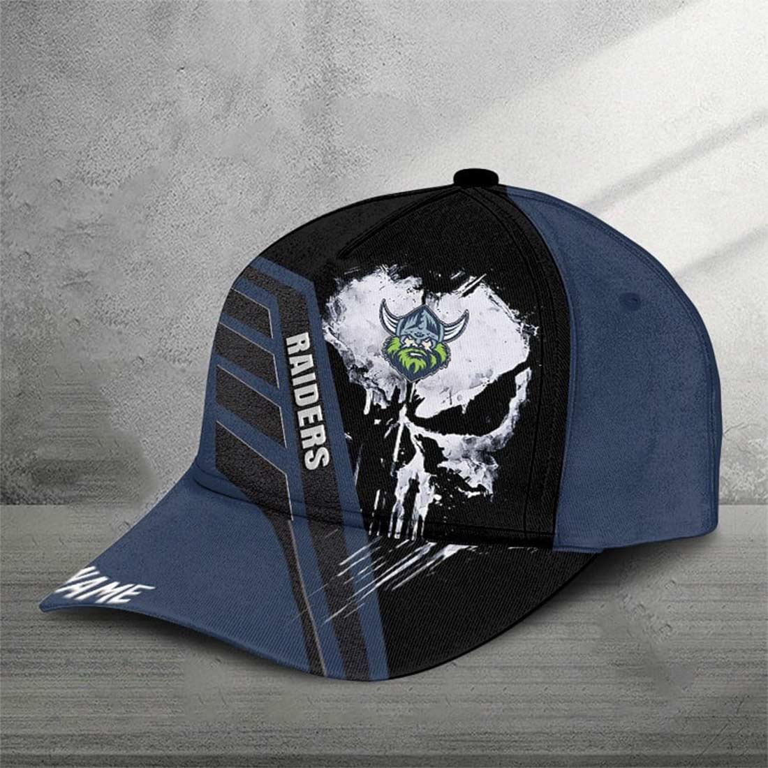 Canberra Raiders Custom Name Special Edition Punisher Skull Cap