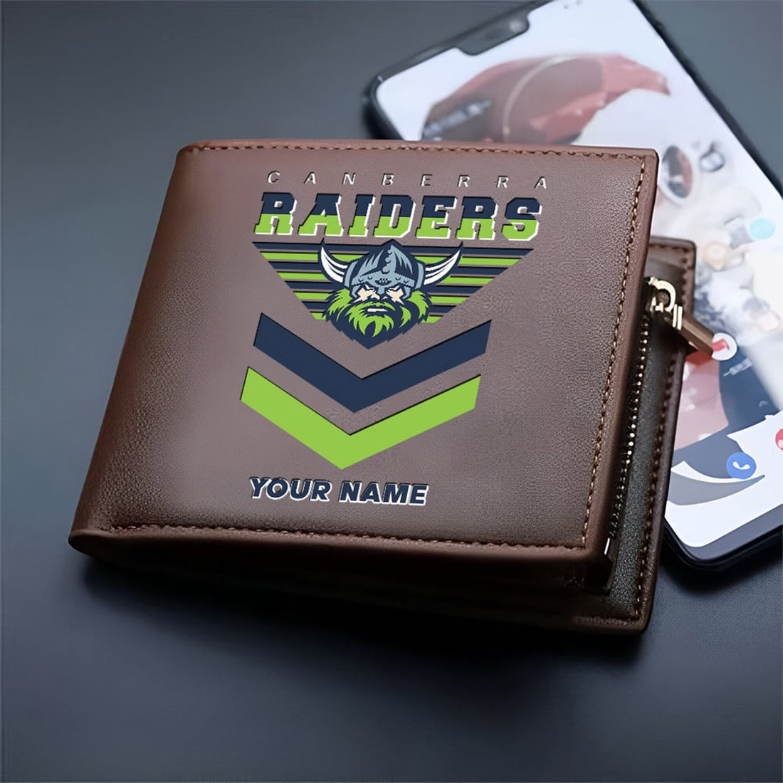 Canberra Raiders Custom Name Special Edition Leather Wallet