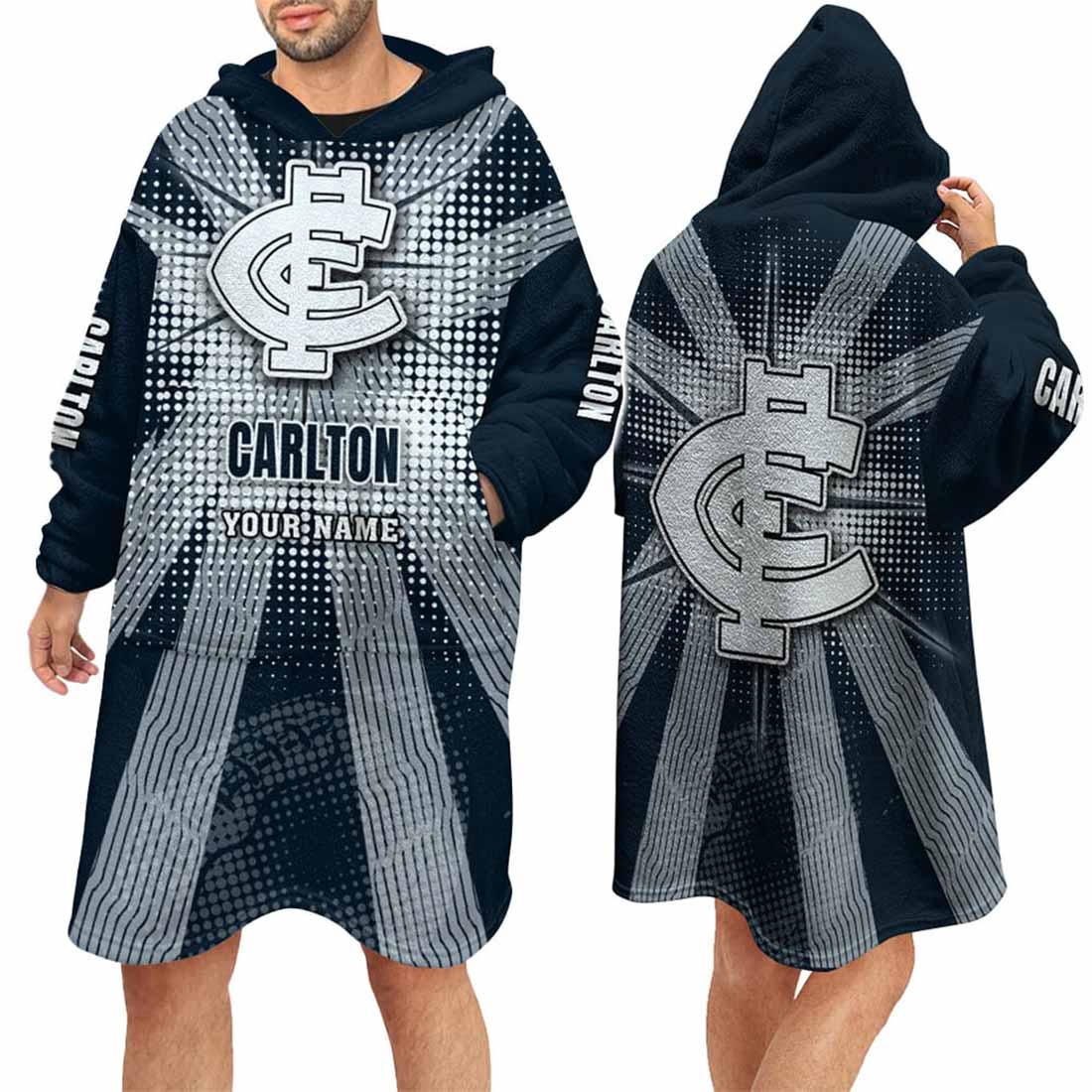 Carlton Blues Custom Name Special Edition Fleece Oodie