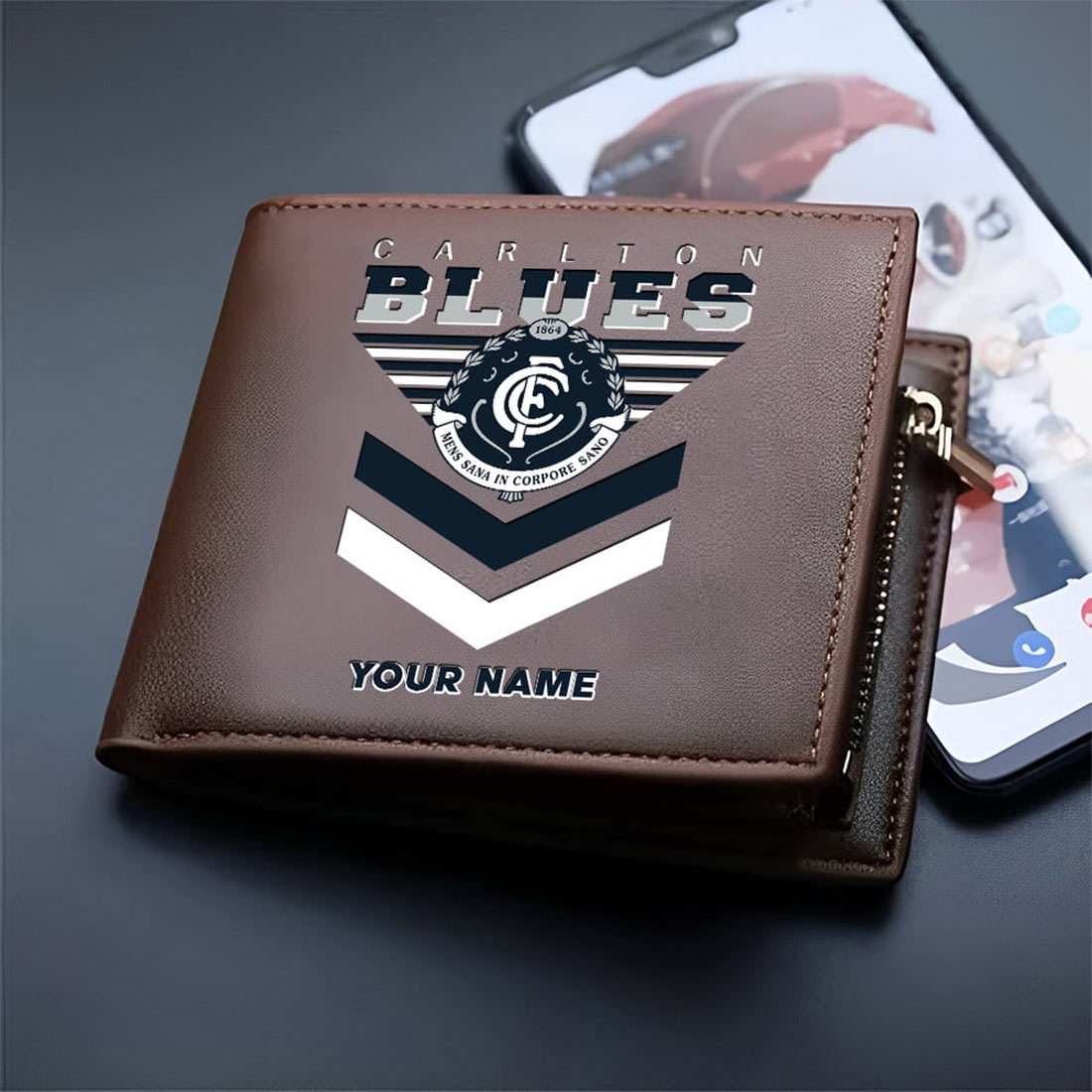 Carlton Blues Custom Name Special Edition Leather Wallet