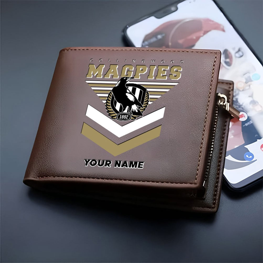 Collingwood Magpies Custom Name Special Edition Leather Wallet