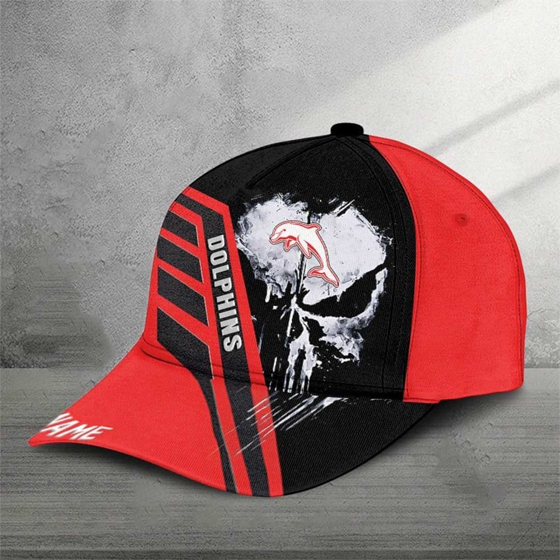 Dolphins Custom Name Special Edition Punisher Skull Cap