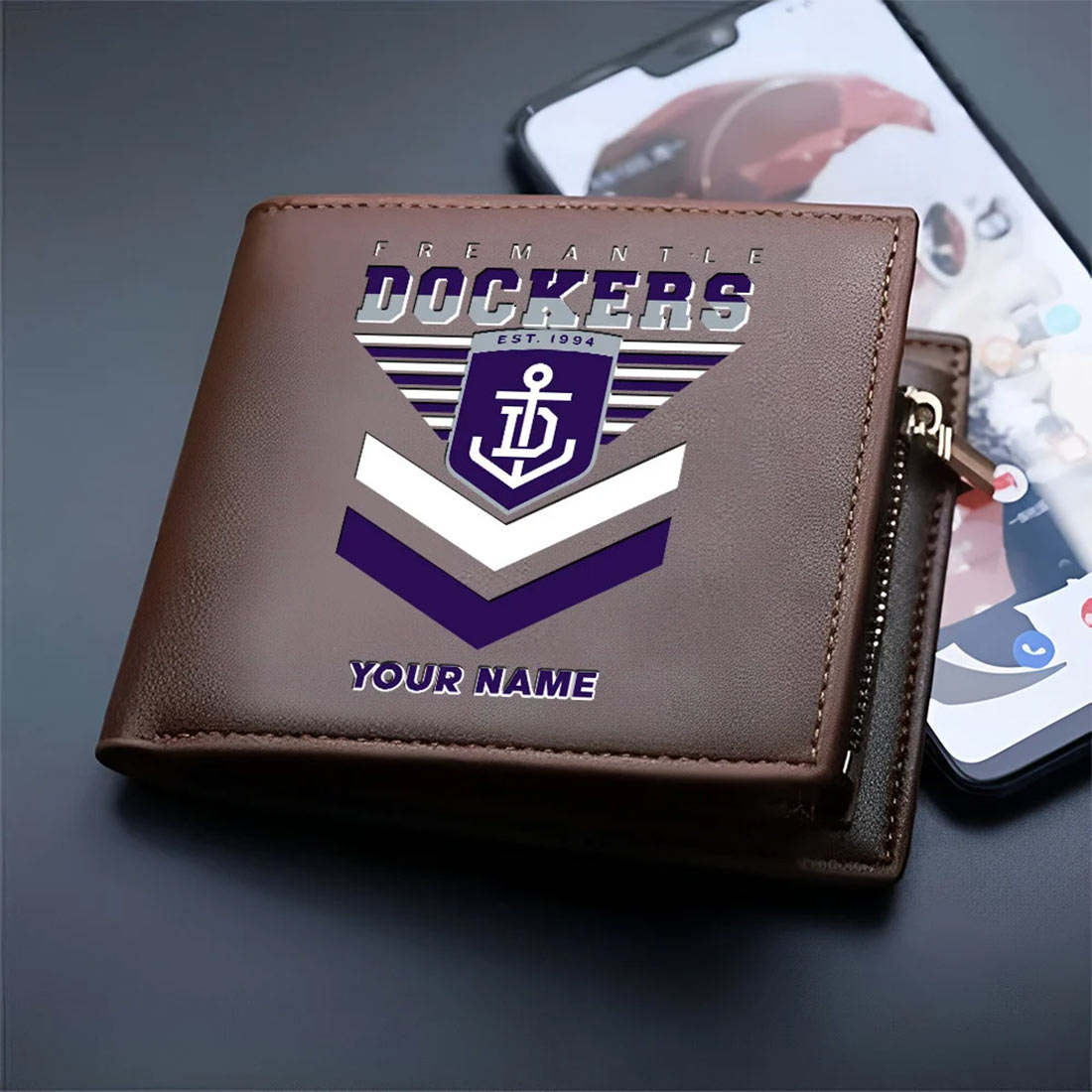 Fremantle Dockers Custom Name Special Edition Leather Wallet