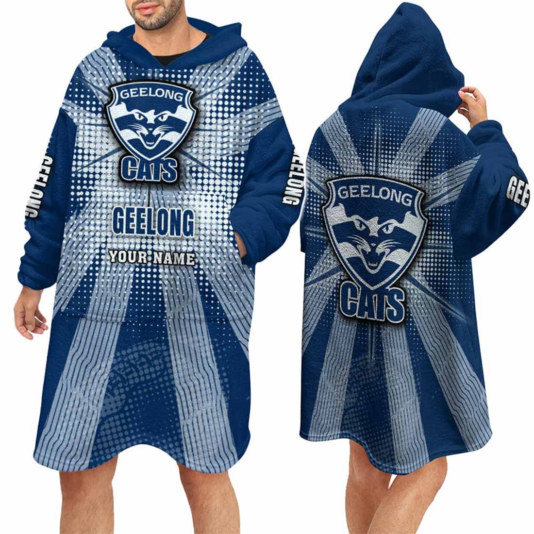 Geelong Cats Custom Name Special Edition Fleece Oodie