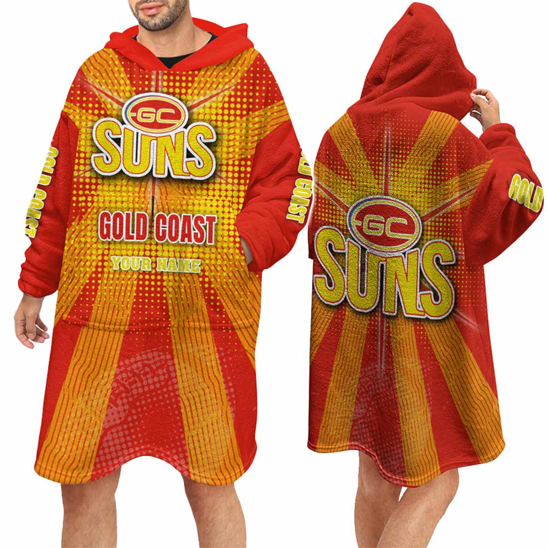 Gold Coast Suns Custom Name Special Edition Fleece Oodie