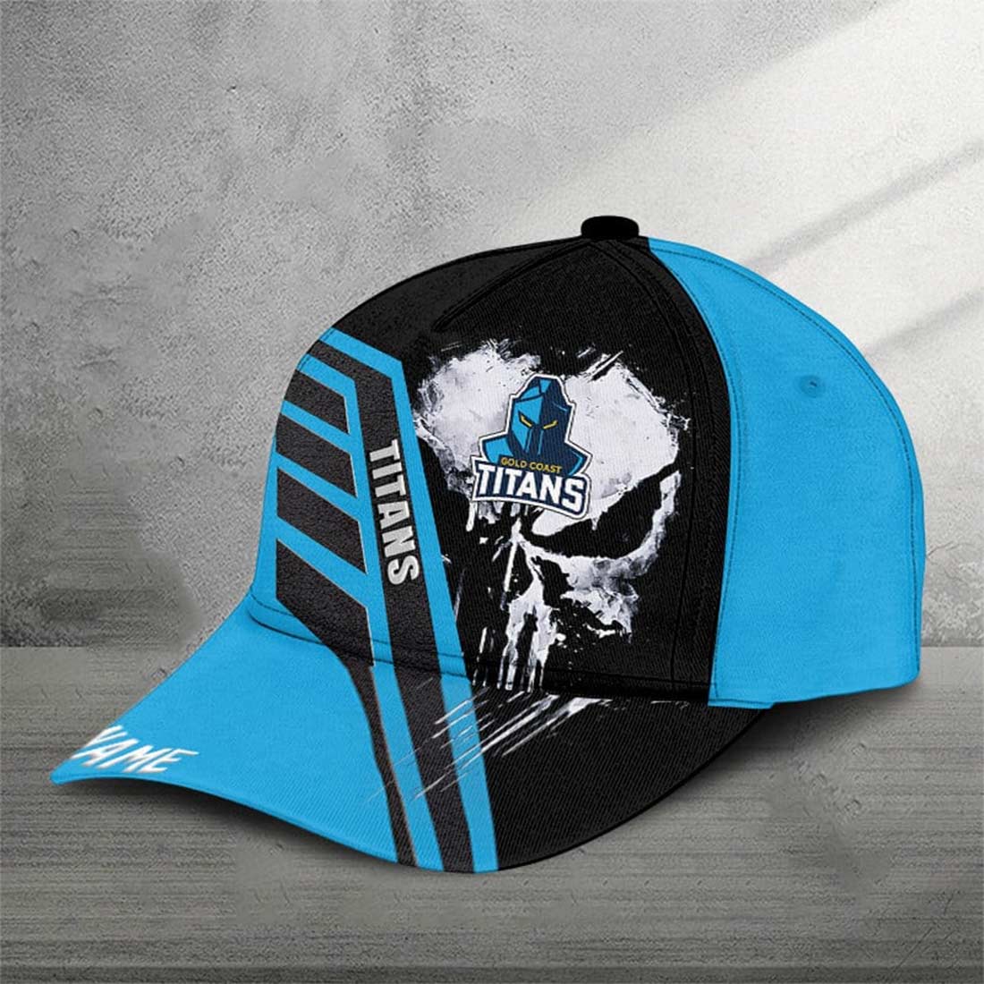 Gold Coast Titans Custom Name Special Edition Punisher Skull Cap