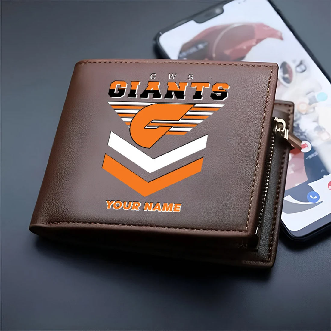 Greater Western Sydney Giants Custom Name Special Edition Leather Wallet