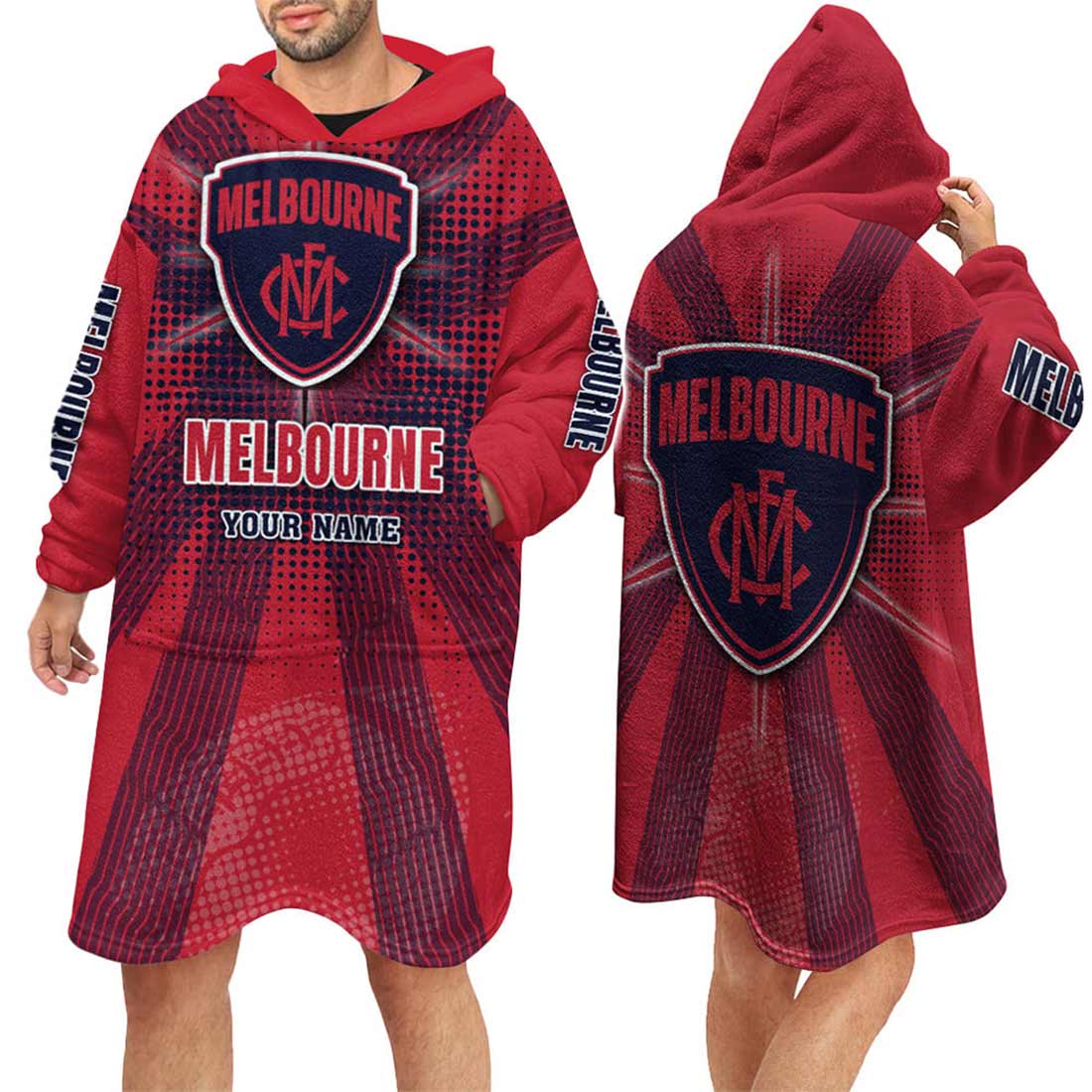 Melbourne Demons Custom Name Special Edition Fleece Oodie