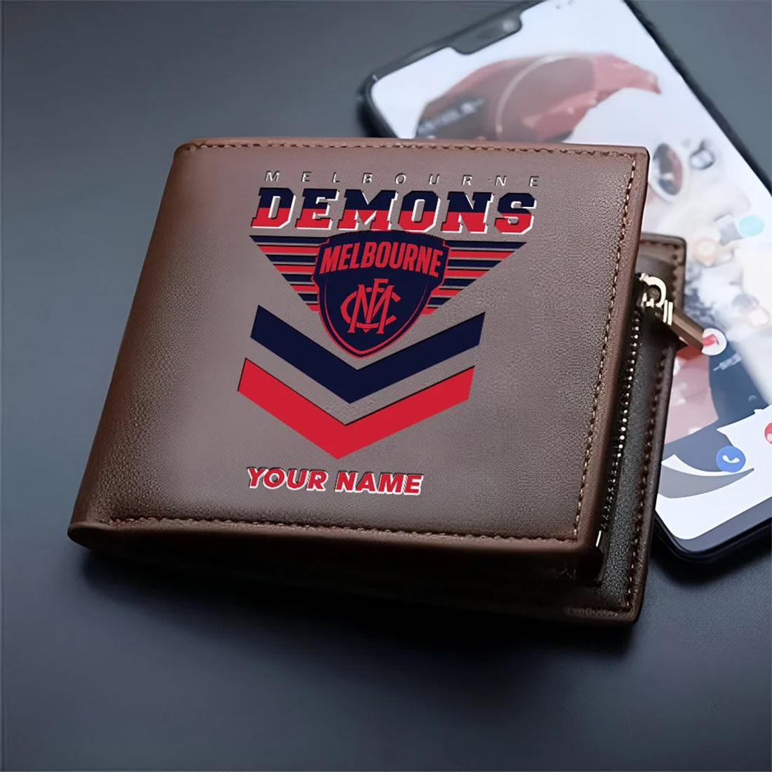 Melbourne Demons Custom Name Special Edition Leather Wallet