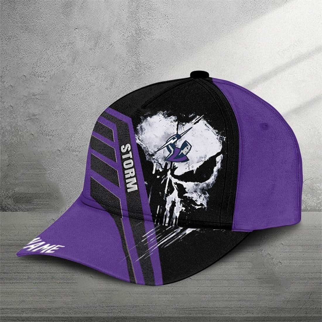 Melbourne Storm Custom Name Special Edition Punisher Skull Cap