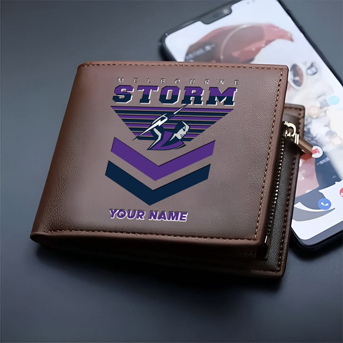 Melbourne Storm Custom Name Special Edition Leather Wallet