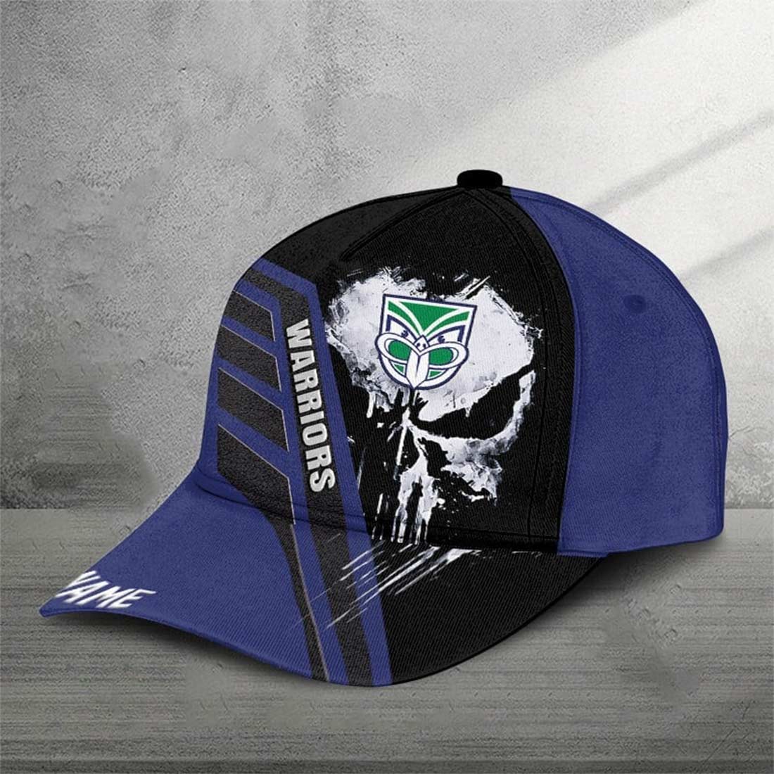 New Zealand Warriors Custom Name Special Edition Punisher Skull Cap