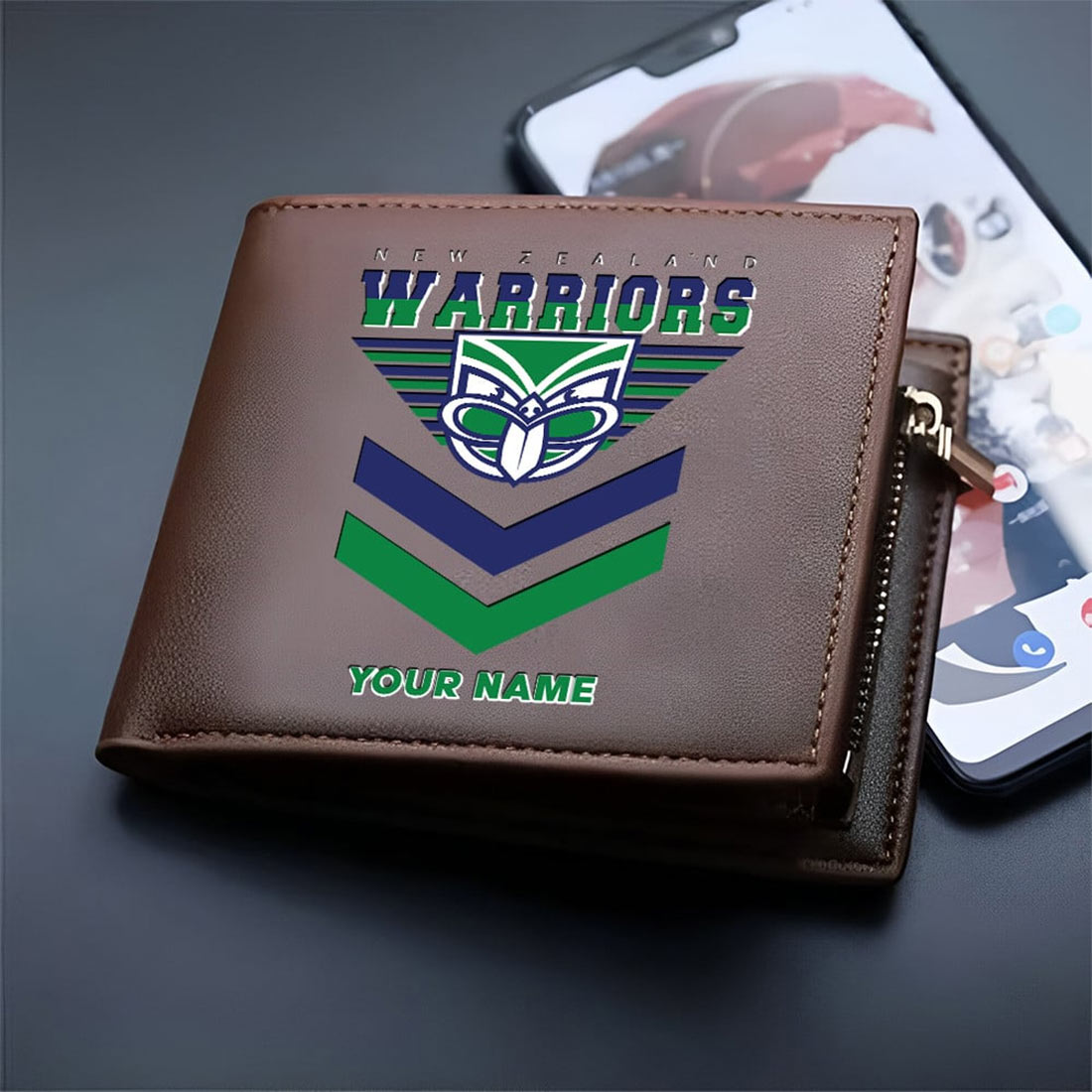 New Zealand Warriors Custom Name Special Edition Leather Wallet