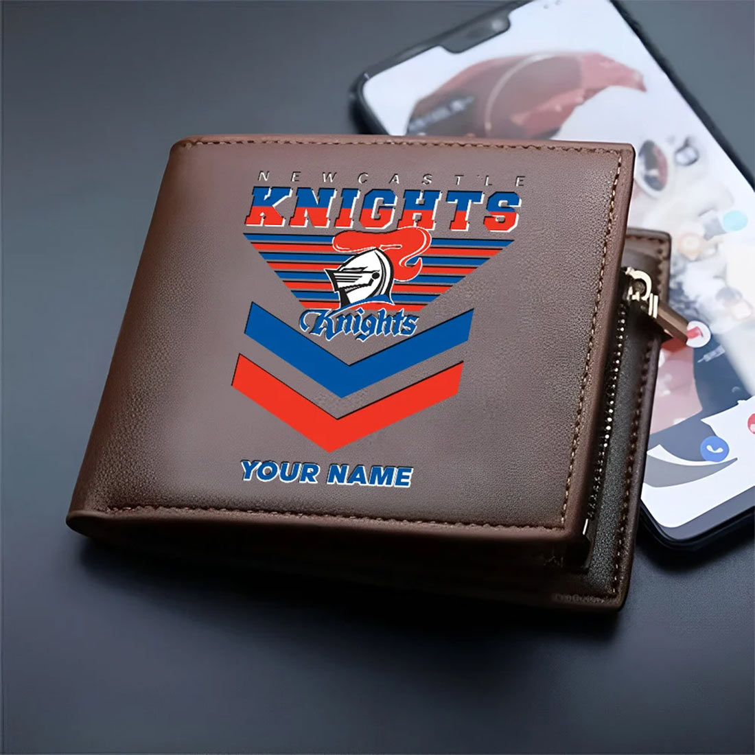 Newcastle Knights Custom Name Special Edition Leather Wallet