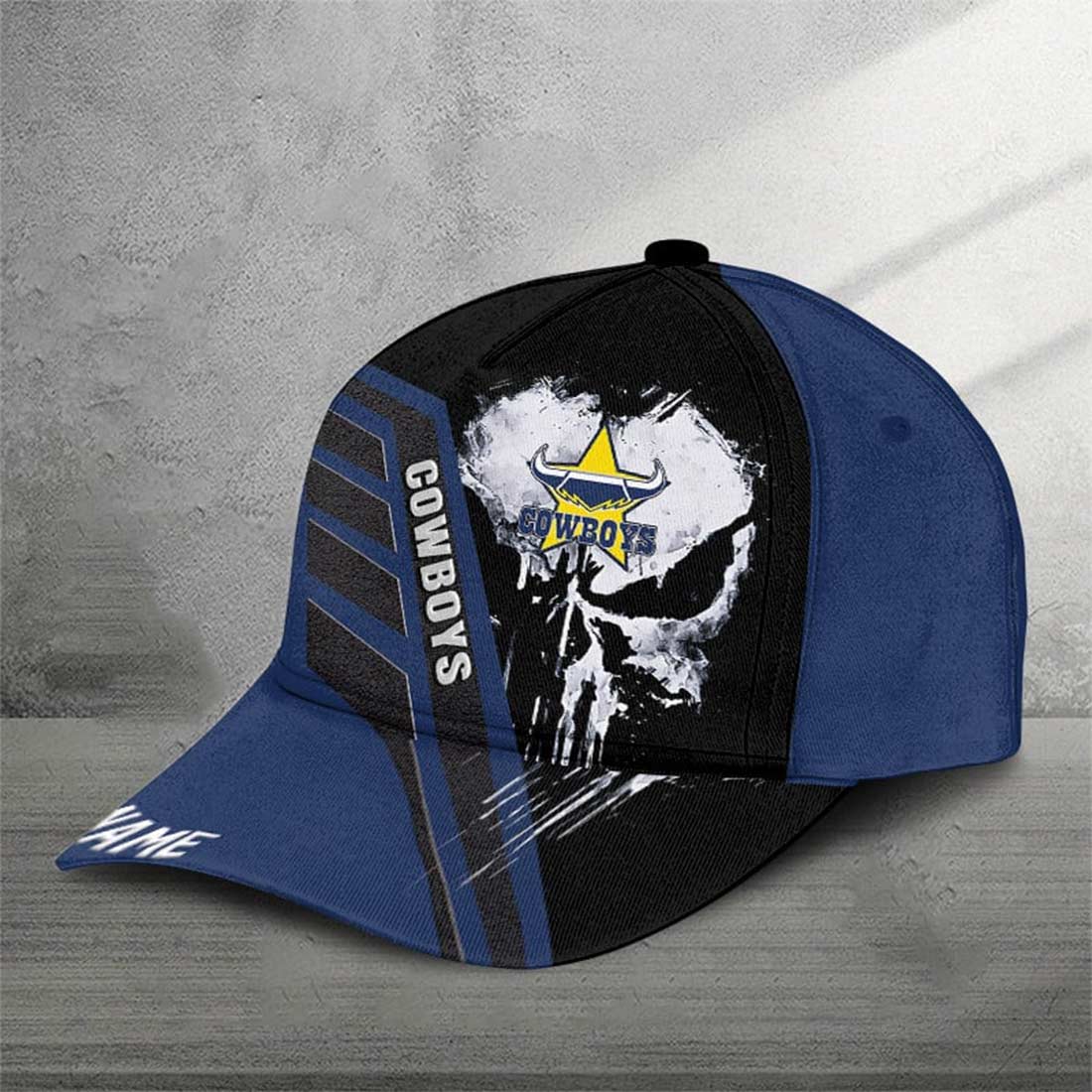 North Queensland Cowboys Custom Name Special Edition Punisher Skull Cap