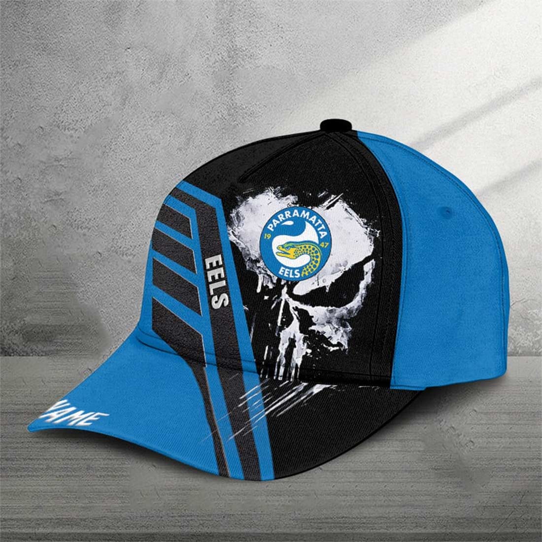 Parramatta Eels Custom Name Special Edition Punisher Skull Cap