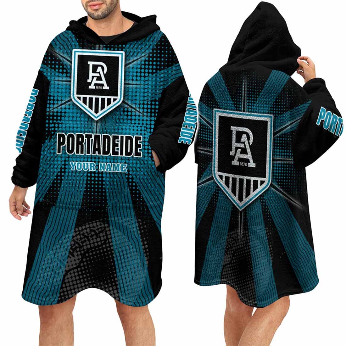 Port Adelaide Power Custom Name Special Edition Fleece Oodie