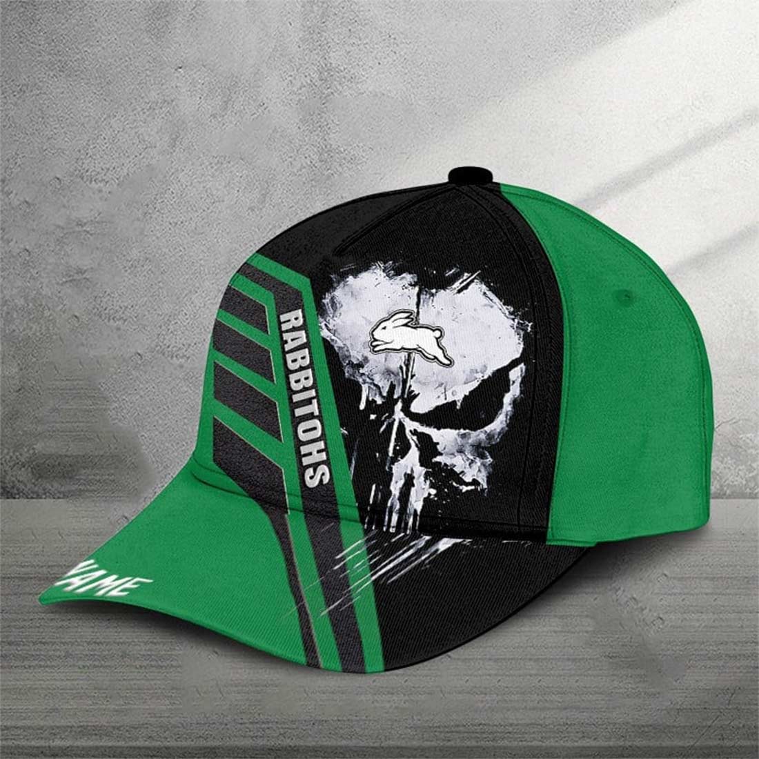 South Sydney Rabbitohs Custom Name Special Edition Punisher Skull Cap