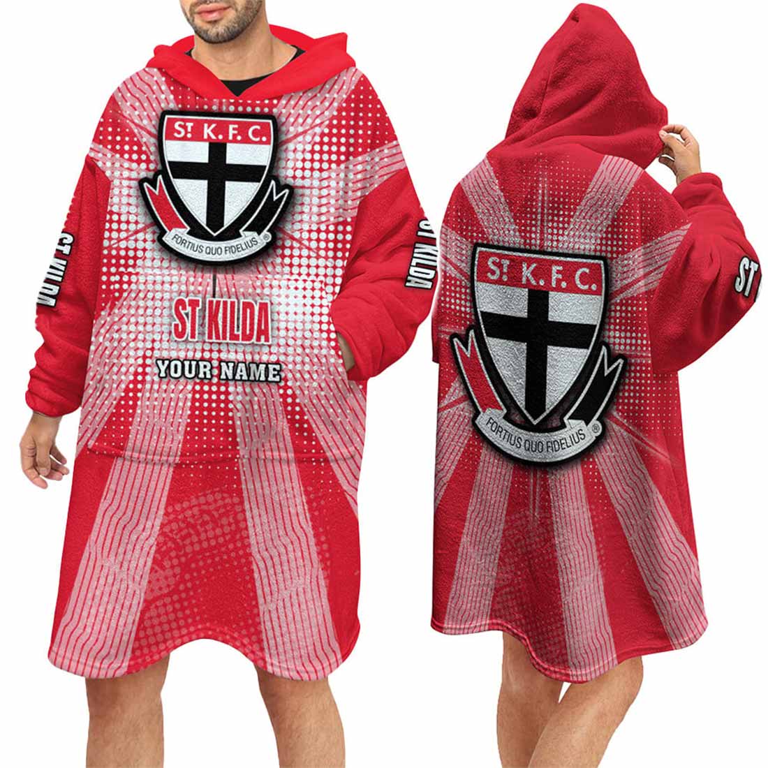 St Kilda Saints Custom Name Special Edition Fleece Oodie