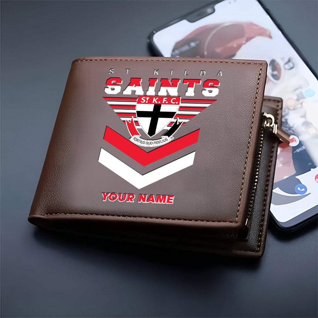 St Kilda Saints Custom Name Special Edition Leather Wallet