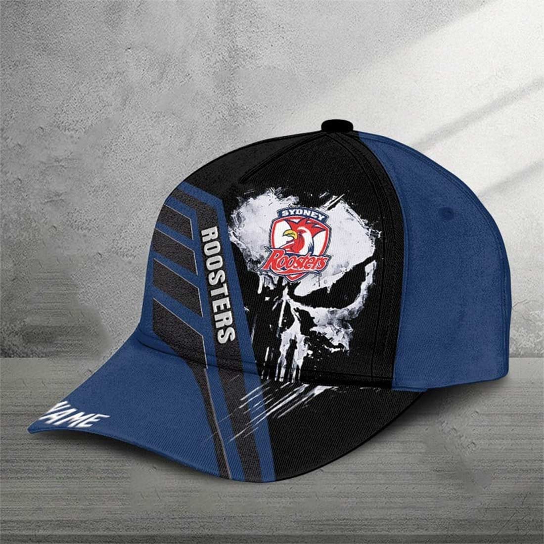 Sydney Roosters Custom Name Special Edition Punisher Skull Cap