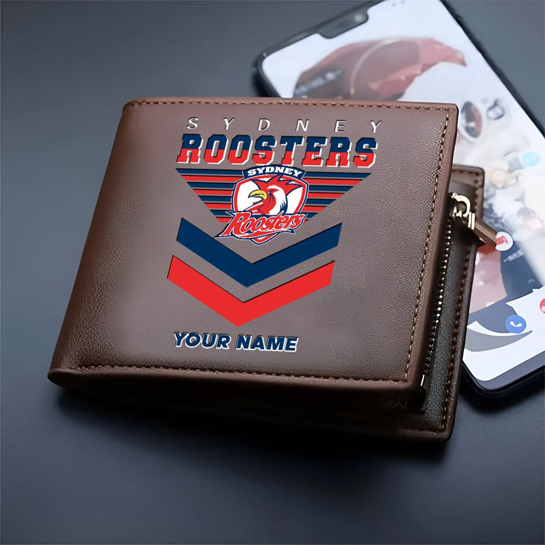 Sydney Roosters Custom Name Special Edition Leather Wallet