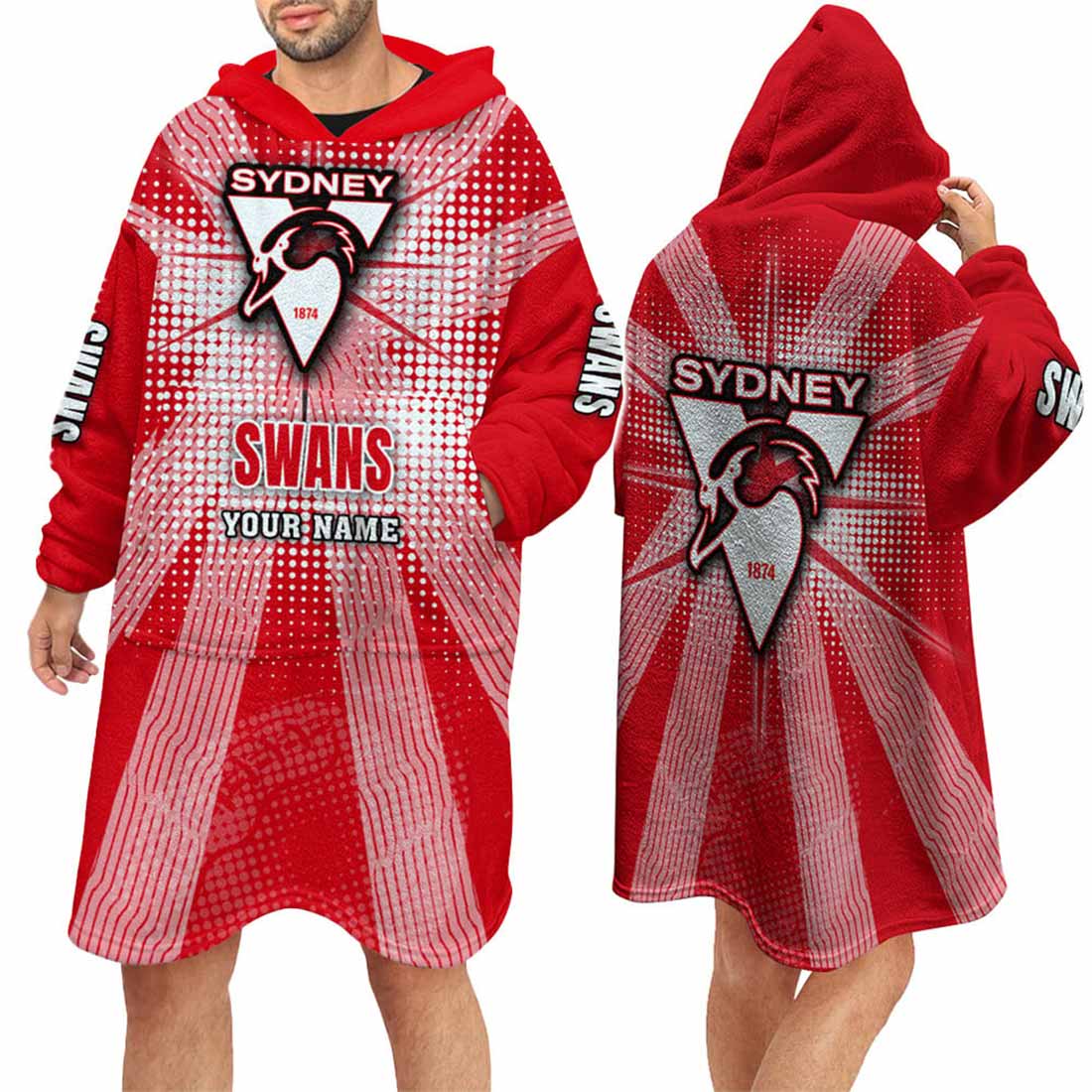 Sydney Swans Custom Name Special Edition Fleece Oodie