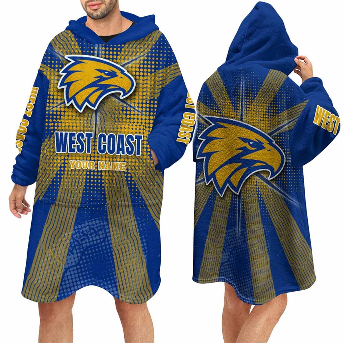 West Coast Eagles Custom Name Special Edition Fleece Oodie