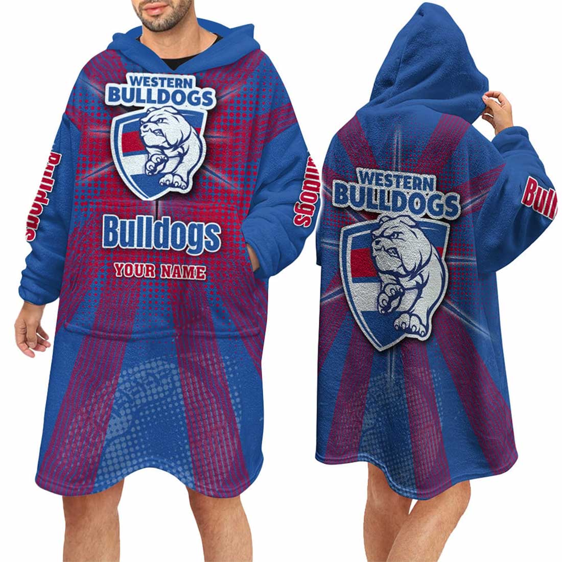 Western Bulldogs Custom Name Special Edition Fleece Oodie