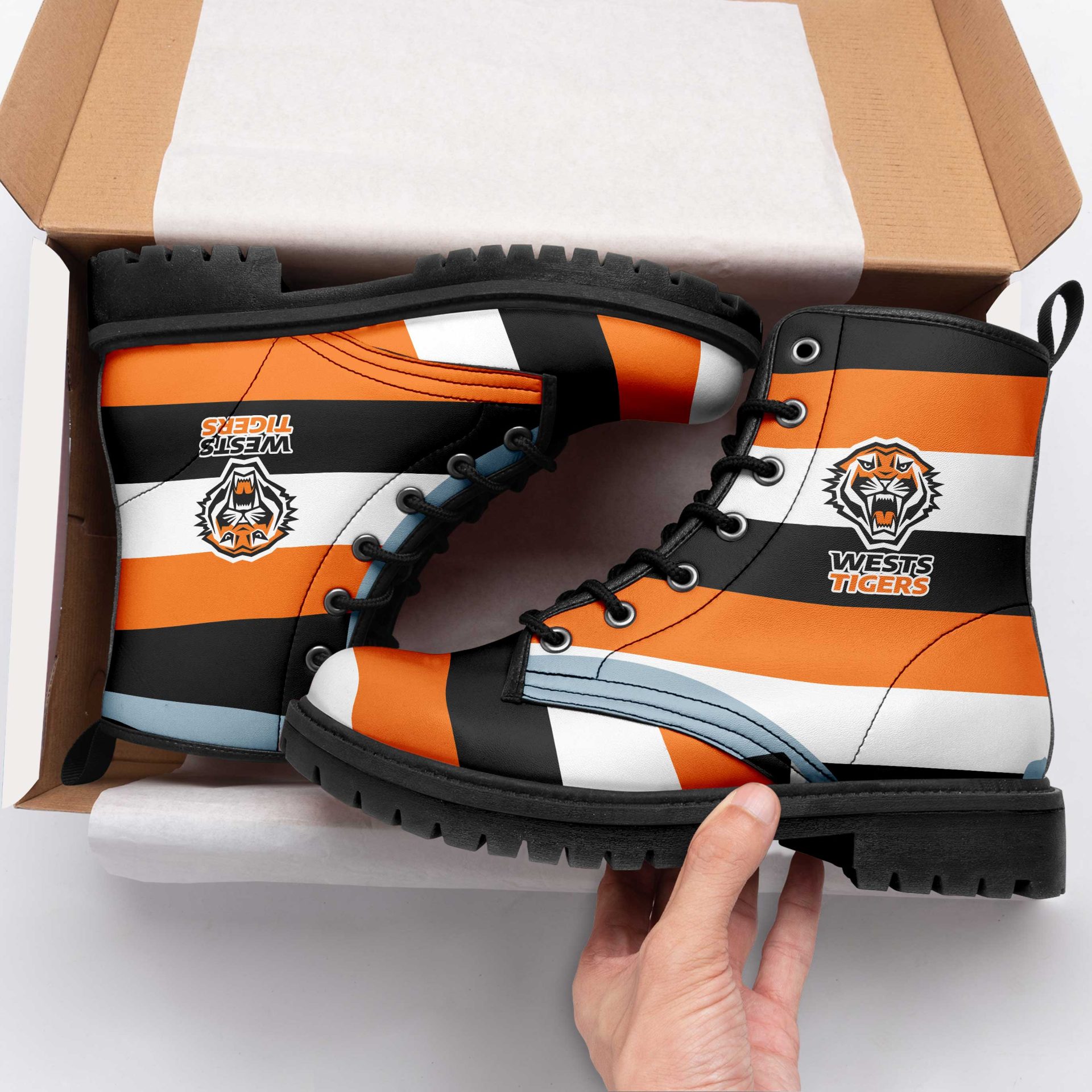 NRL Wests Tigers Leather Boots