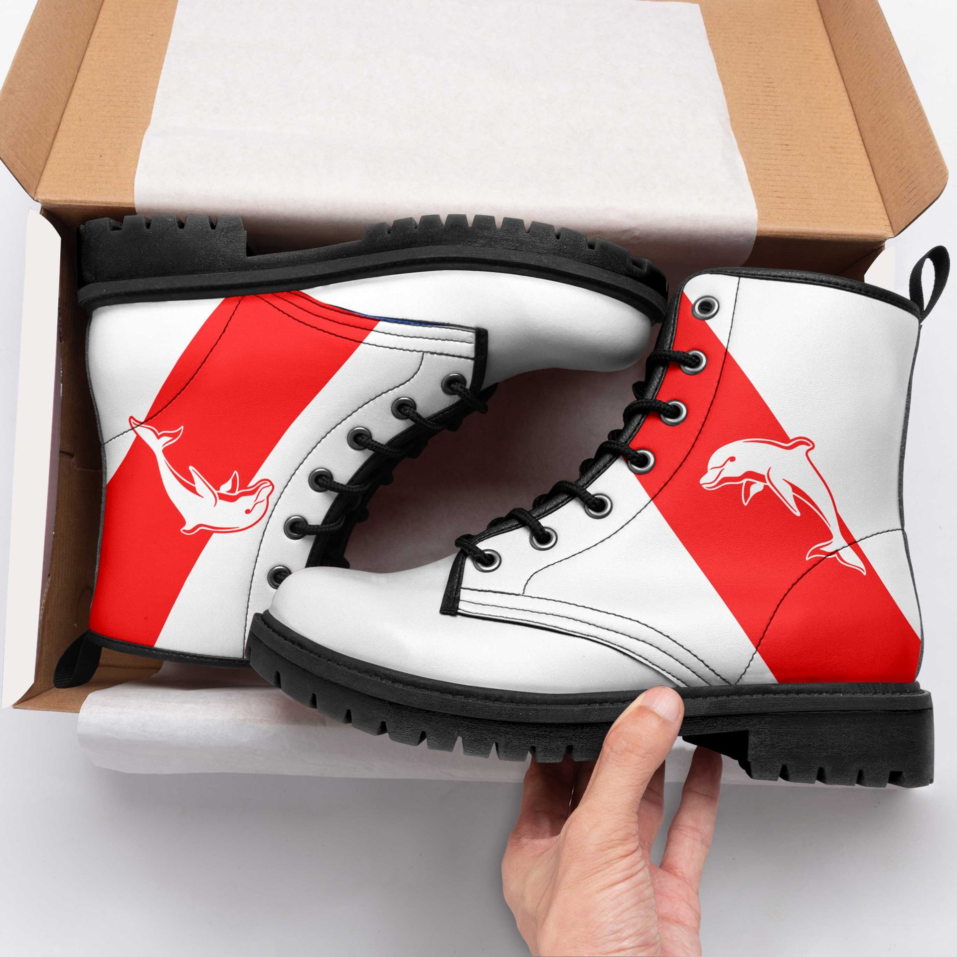 NRL Dolphins Leather Boots