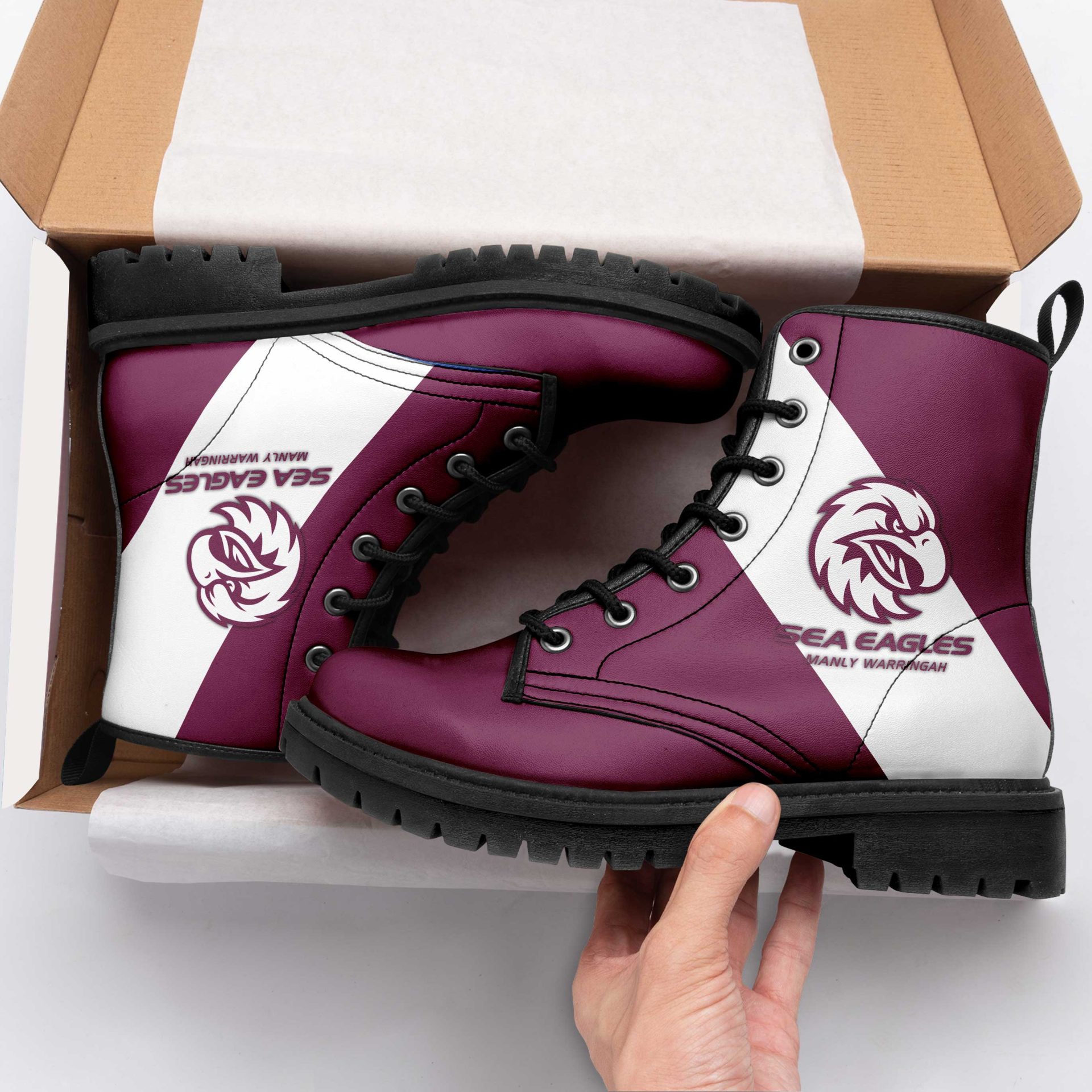NRL Manly Warringah Sea Eagles Leather Boots