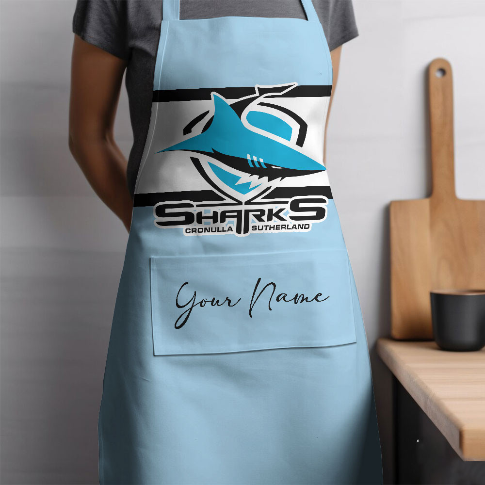 NRL Cronulla-Sutherland Sharks Custom Name New Edition Apron