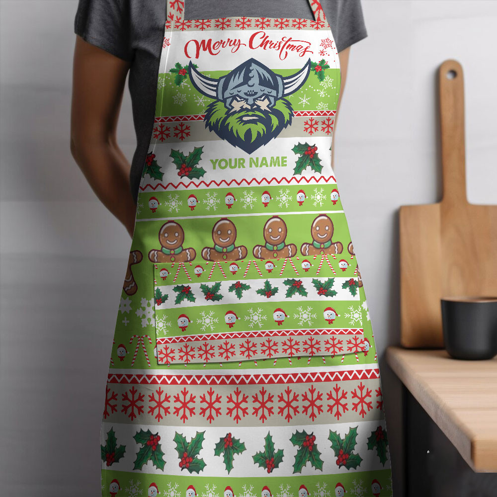 NRL Canberra Raiders Custom Name Christmas Gift For Fans Apron