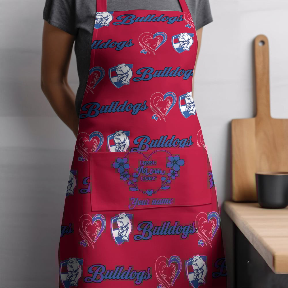 AFL Western Bulldogs Custom Name Gift For Mom Apron